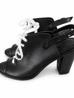 rag & bone | Shoes | Rag Bone Black Laceup Peep Toe Heels Size 4 Never ...